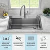 33&rdquo; Stainless Steel Workstation Kitchen Sink Drop-In Undermount Single Bowl with WorkFlow&trade; Ledge and Accessories
